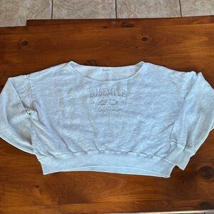 Hollister Cropped Cream Fleece Sweatshirt
